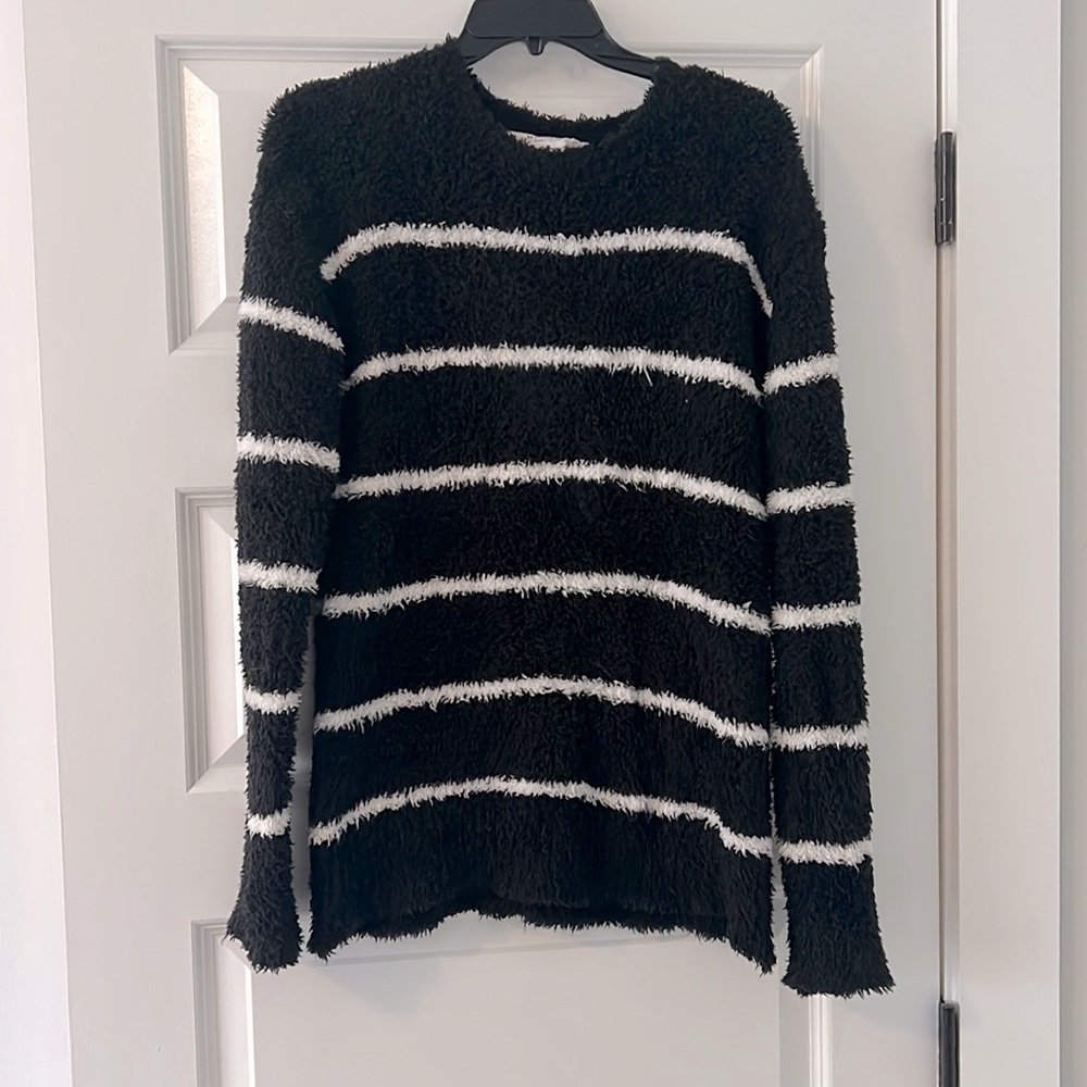Black with White Striped Sweater